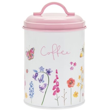 Floral Butterflies Coffee Canister