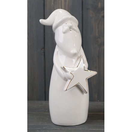 Santa With Gold Star, 14cm 