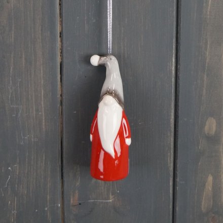 Grey and Red Hanging Gonk, 9cm 