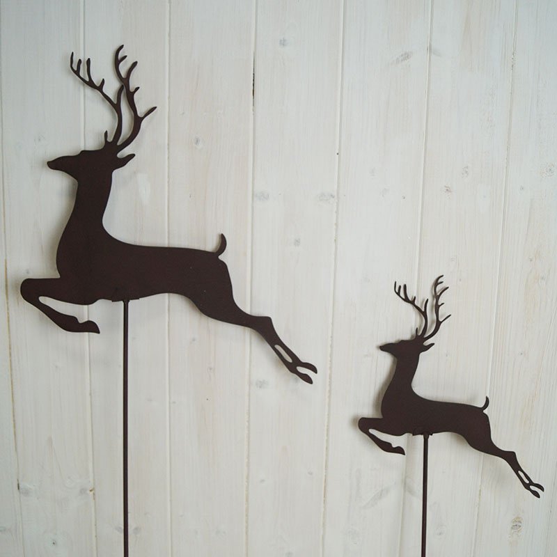 Set of 2 Reindeer Garden Stakes, 70cm  54702  Christmas / Garden & Outdoors  Gainsborough 