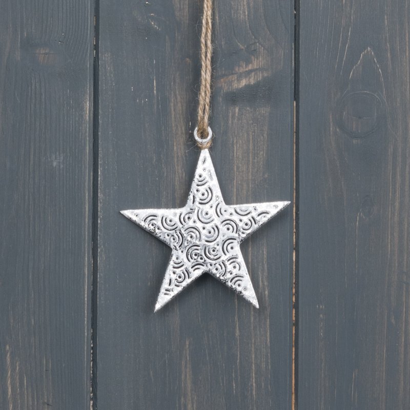 Metal Star Hanger 8cm Christmas Decorations / Hanging Decorations