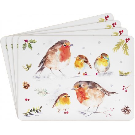 Illustrated Robin Placemat Set  