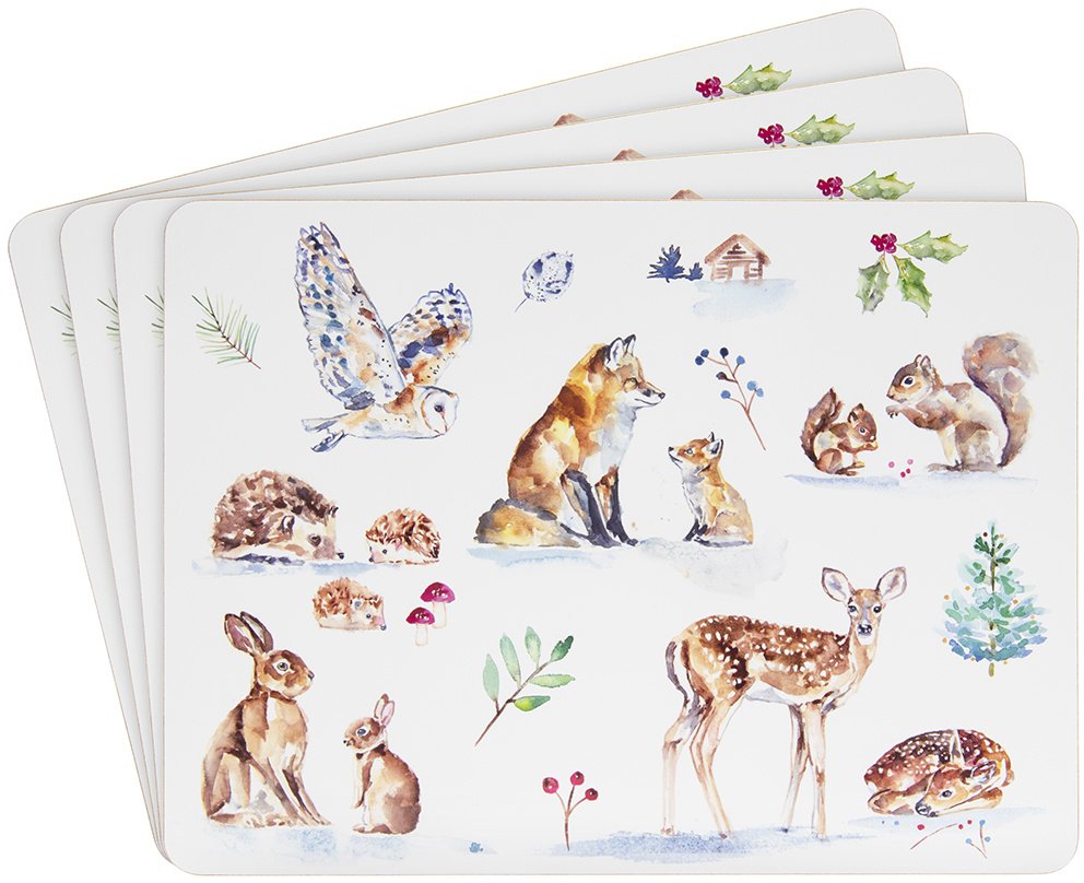 Woodland Set of Placemats Christmas Decorations / Decorative