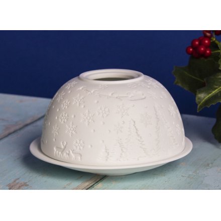 Ceramic Tlight Dome, Christmas Eve 