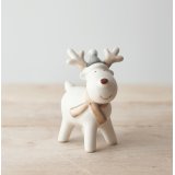 A ceramic based reindeer set with simplistic features and bold red nose to complete his look 