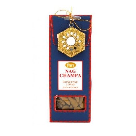 40pack Incense Cones With Holder, Nag Champa 