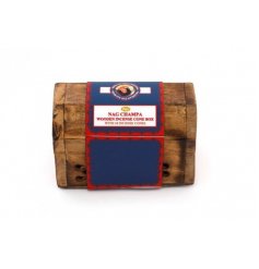 A pack of 10 Nag champa Scented Incense Cones, set within a sleek wooden box 