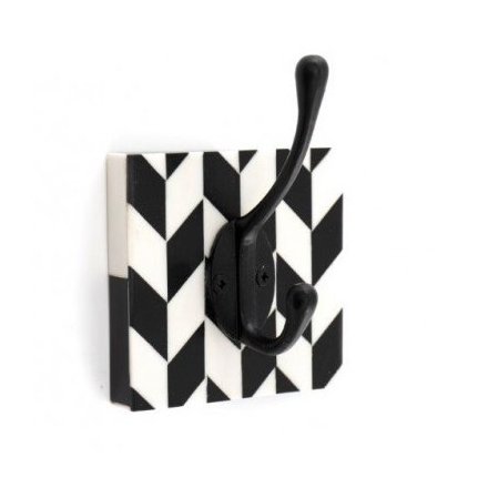 Black and White Wall Hook, 15cm 