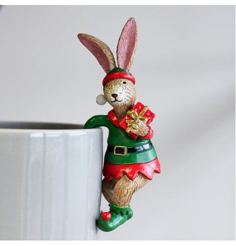 A charming little pot hanger in a bunny shape, set with added festive features