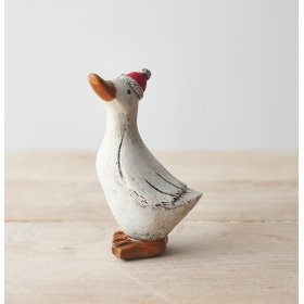 this little posed duck and his christmas hat is sure to bring a cosy and festive feel to any home!
