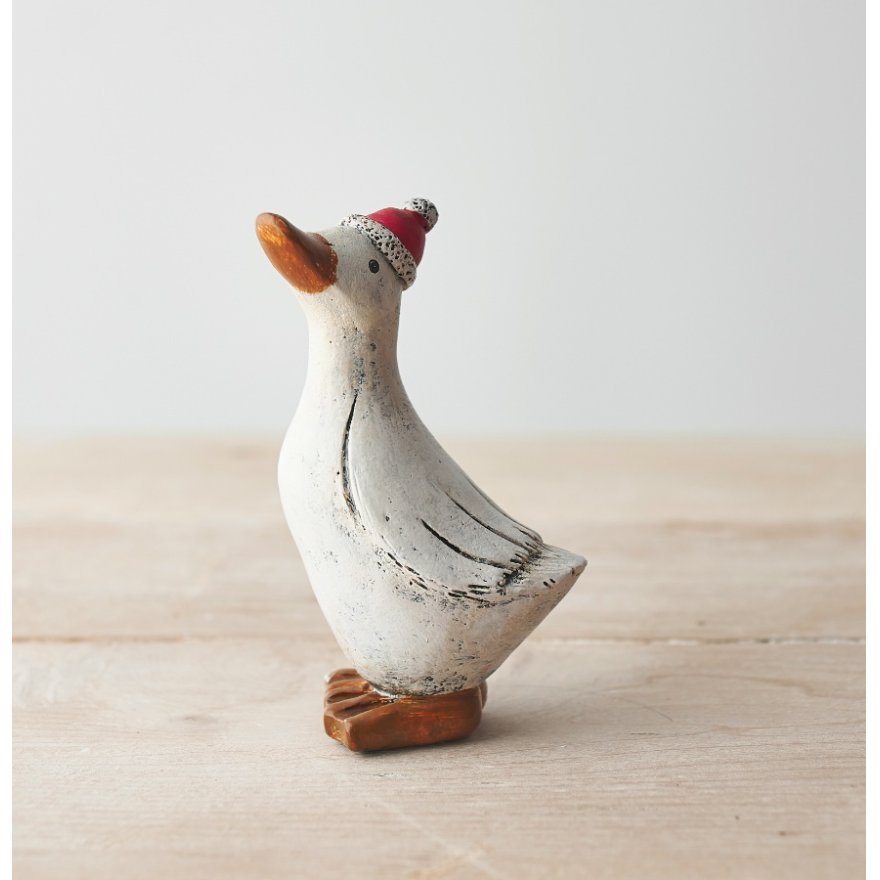 White Christmas Duck, 15cm 