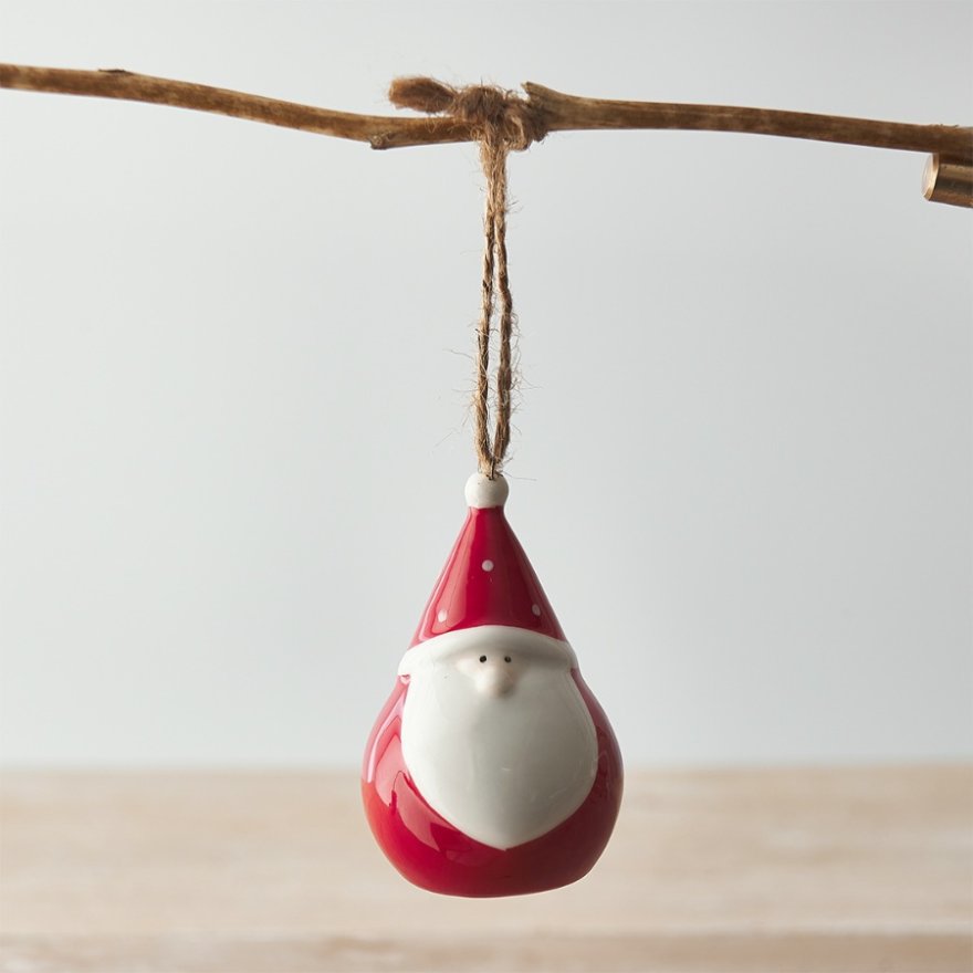 Red Plump Santa Gonk Hanger, 8cm