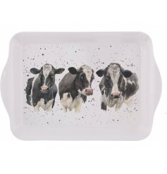 A quirky cow themed serving tray from the Bree Merryn range of kitchenwares 