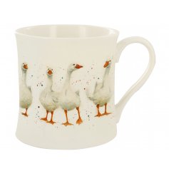 A Fine China Mug featuring a cute goosey decal 