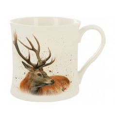 A Fine China Mug featuring a stunning stag decal 