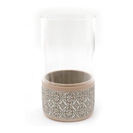 Patterned Cement Candle Holder, 23cm
