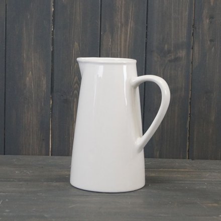 White Ceramic Jug, 20cm