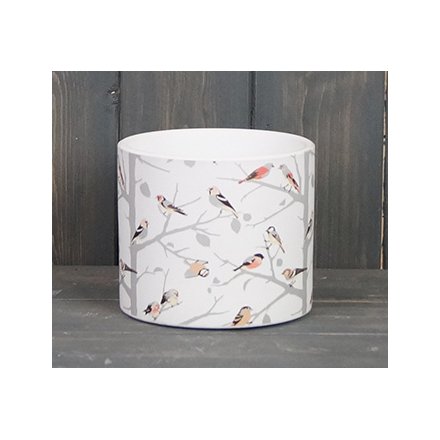 Bird Printed Pot, 12cm 