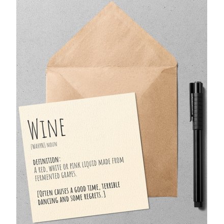 Wine Definition Greetings Card 