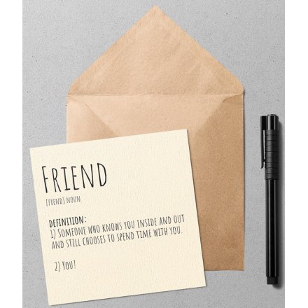 Define Friend Greetings Card 