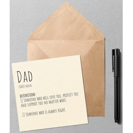 Dad Definition Greetings Card 