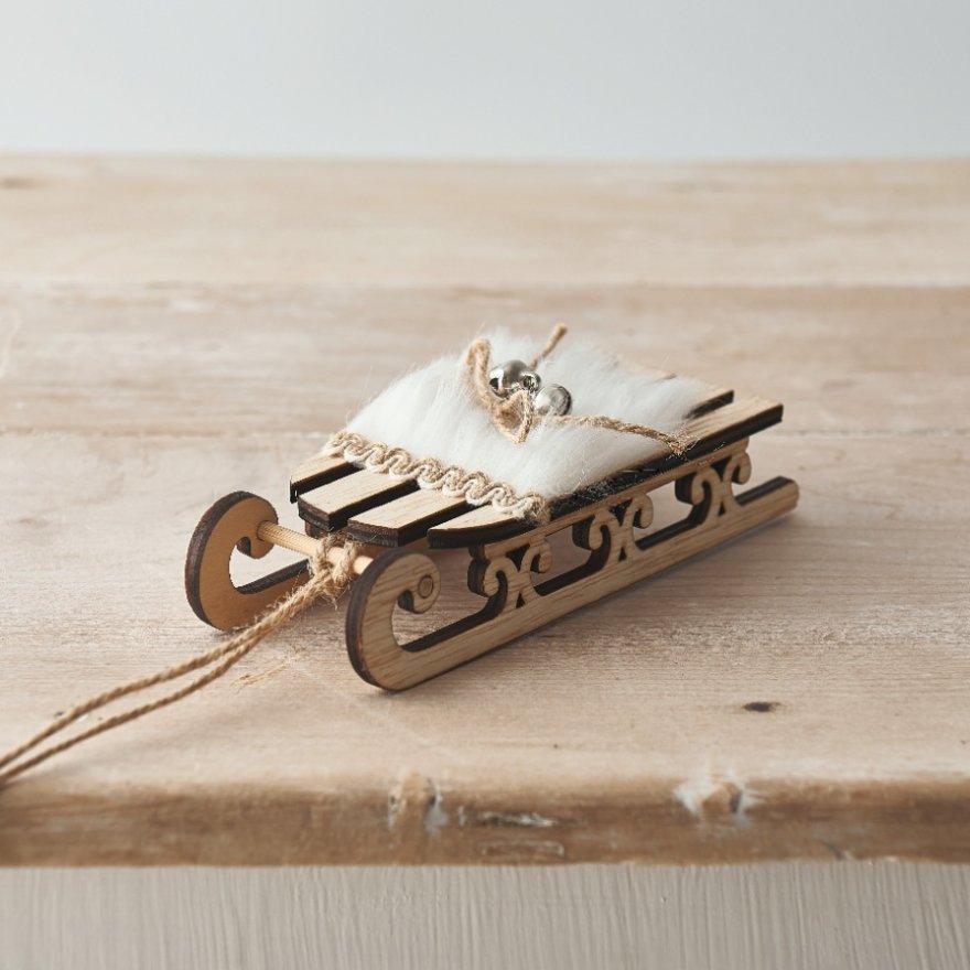 Wooden Sled Hanger, 15cm 