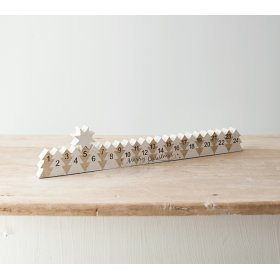 a white and wooden toned row of numbers with a moveable star counter 