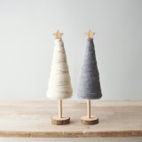  An assortment of natural wood based tree decorations with woollen accents and added festive fun 