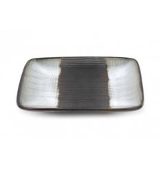  A small rectangular trinket dish with a luxe inspired ombre grey patterned decal 