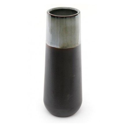 Smoked Grey Tall Vase, 33cm 