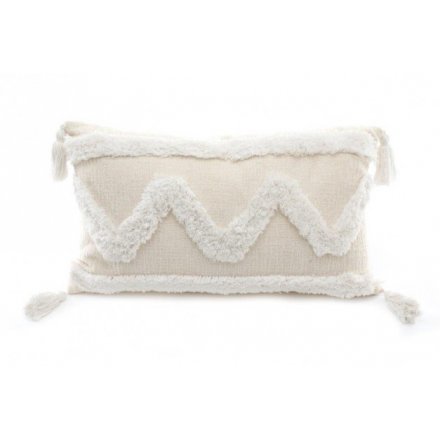 White Ruffle Cushion, 50cm 