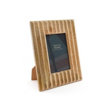 Ridged Wooden Picture Frame, 24cm 