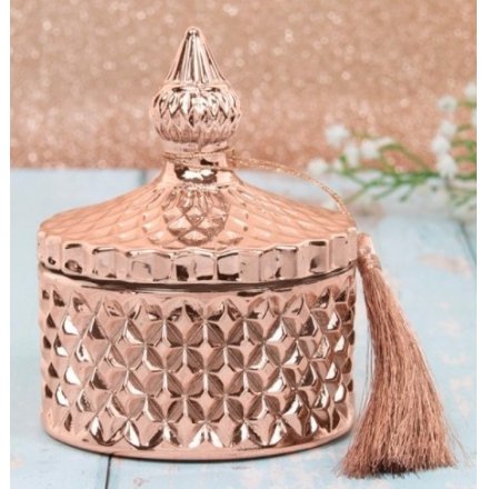 Blossom & Honey Diamond Candle Jar, 12cm