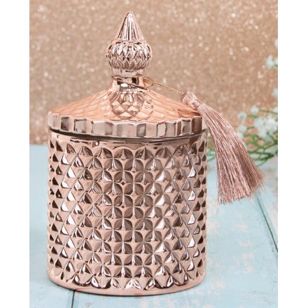 Blossom & Honey Diamond Candle Jar, 15cm