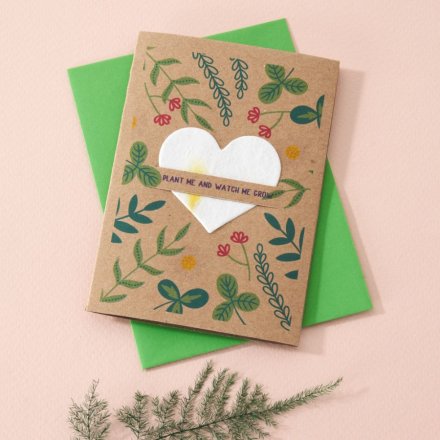 Garden Leaves Printed Plantable Card, A7