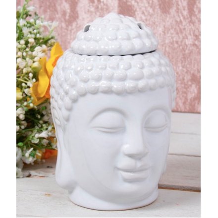 White Buddha Head Wax Warmer 