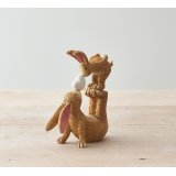 An adorably posed Resin Bunny and Baby figure, a sweet little accessory to bring to any home 