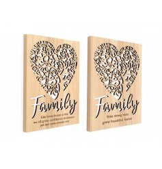 A beautiful assortment of natural wood plaques, each featuring an intricately cut tree decal and script text to finish 