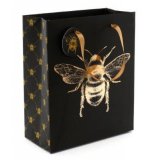  A medium gift bag with black and gold tones, decorated with a luxe Bee central decal 