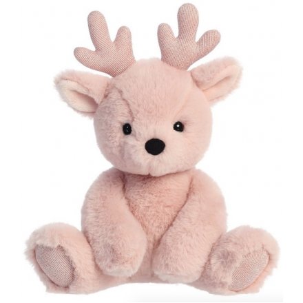 Pink Reindeer Soft Toy, 9.5in 