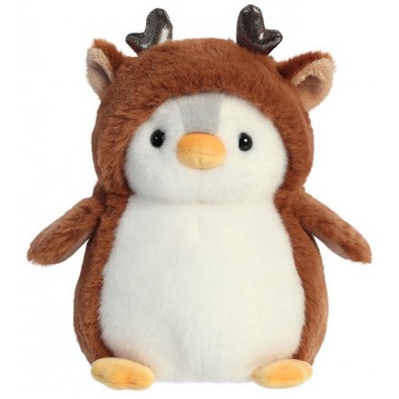 Snuggly Penguin Reindeer Soft Toy, 7in 