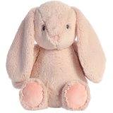 A adorably cuddly bunny soft toy covered with a Rose Pink hue 