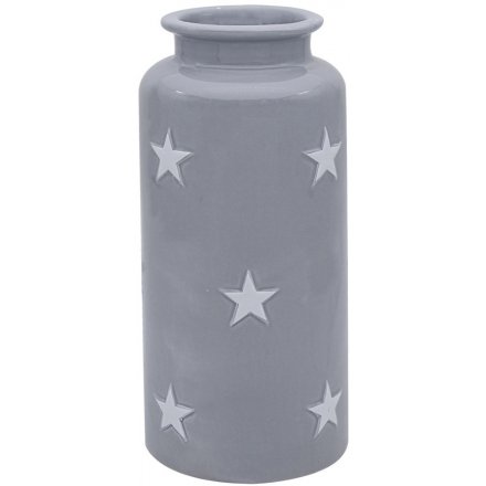Small Grey Vase with Stars