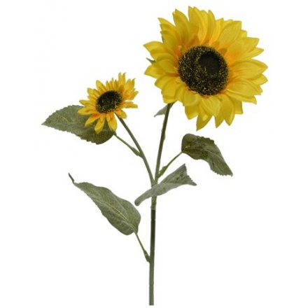 Single Artificial Sunflower Stem, 72cm