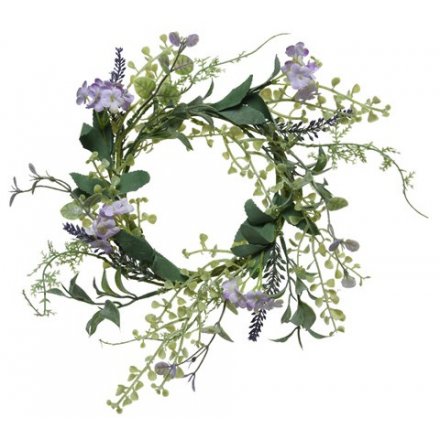 Artificial Lavender Wreath, 30cm