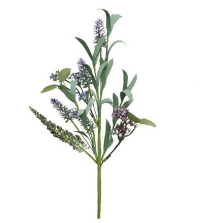 This artificial lavender spray looks stylish displayed alone or as a filler for additional flowers.