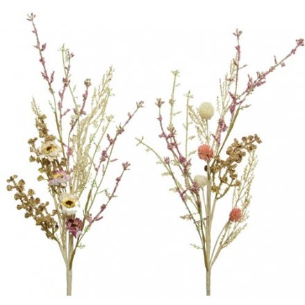 A beautiful mix of artificial wild flowers and grasses in pastel colours.
