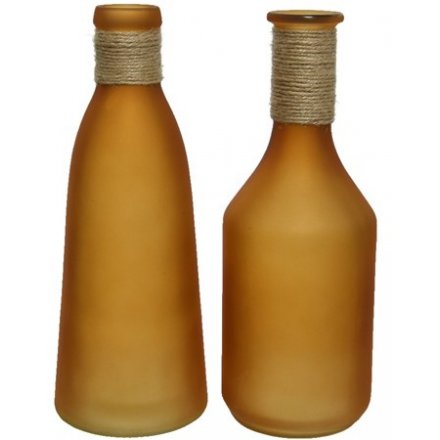 Vintage Glass Bottle Vase, 27cm Mix