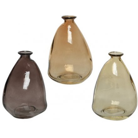 Natural Glass Vases, 12cm