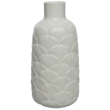 Ceramic Vase in Shell Pattern, 20cm